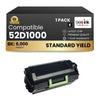 Compatible Lexmark  52D1000 Black Toner 1 Pack