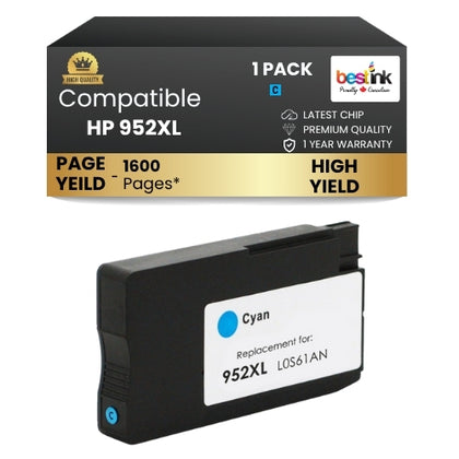 HP 952XL Compatible Ink Cartridge Cyan ( 1 Pack ) High Yield