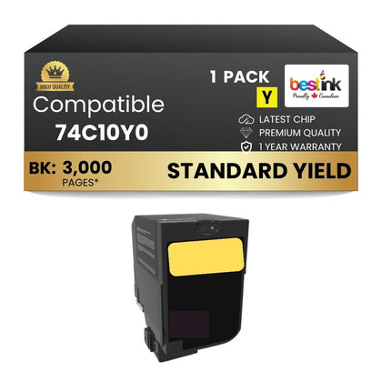 Compatible Lexmark 74C10Y0  Yellow Toner 1 Pack