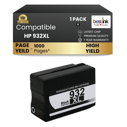 HP 932XL Compatible Ink Cartridge Black ( 1 Pack ) High Yield