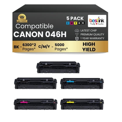 Canon 046H Comaptible Toner Cartridge BK/C/M/Y ( 5 Pack ) High Yield