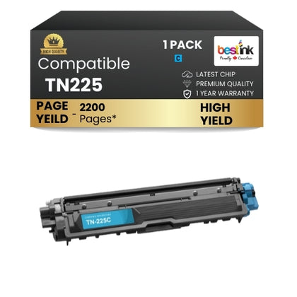 Brother TN225 Compatible Cyan Toner Cartridge High Yield