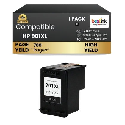 HP 901XL Compatible Ink Cartridge Black ( 1 Pack ) High Yield