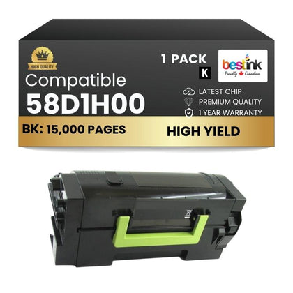 Compatible Lexmark 58D1H00 Black Toner Cartridge 1 Pack