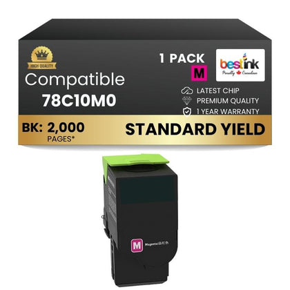 Compatible Lexmark 78C10M0 Magenta Toner 1 Pack
