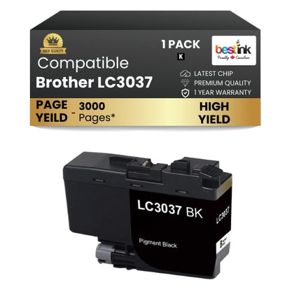 Brother LC3037XXL Compatible Ink Cartridge Black ( 1 Pack ) Super High Yield