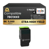 Compatible Lexmark 78C1XK0, Black Toner 1 Pack