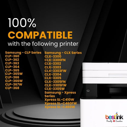 Compatible Samsung CLT-K406S Black/Cyan/Magenta/Yellow Toner 4 Pack