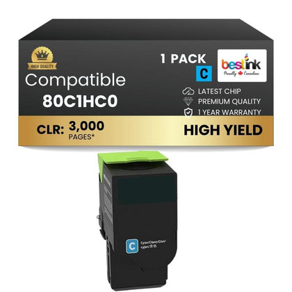 Compatible Lexmark 80C1HC0, Cyan