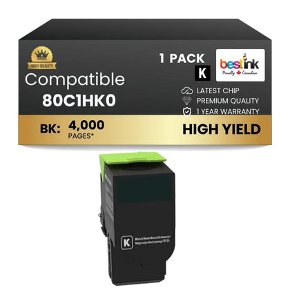 Compatible Lexmark 80C1HK0, Black
