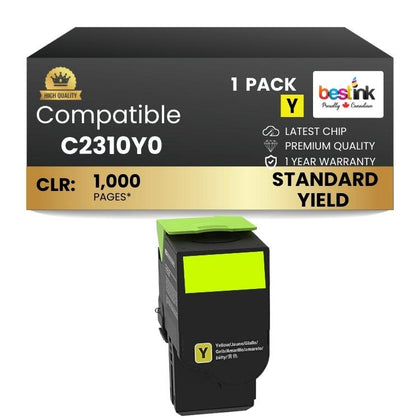 Compatible Lexmark C2310Y0 Toner Cartridge Yellow 1 Pack