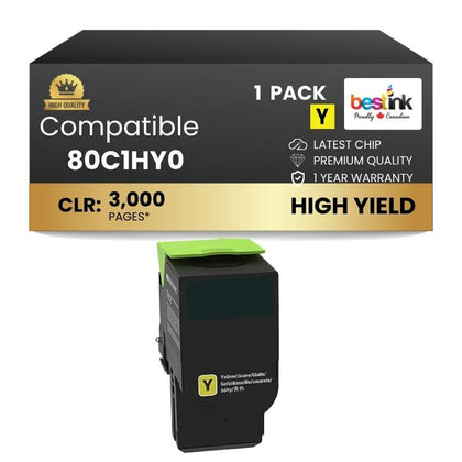 Compatible Lexmark 80C1HY0, Yellow