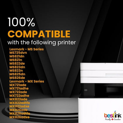 Compatible Lexmark  58D1000 Black Toner Cartridge 2 Pack