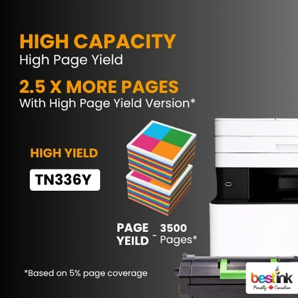 Brother TN336Y Compatible Yellow Toner Cartridge High Yield