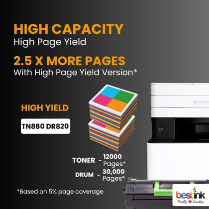Brother TN880 DR820 Compatible Toner Cartridge & Drum Unit ( Combo ) Black super High Yield