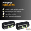 Compatible Lexmark  62D1X00 Black Toner Cartridge 2 Pack