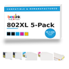 Epson 802XL Compatible Ink Cartridge 5-Pack — High Yield (2x T802XL120-S, T802XL220-S, T802XL320-S, T802XL420-S)