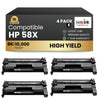 Compatible HP 58X CF258X Black Toner Cartridge High Yield - With Chip (4 Pack)