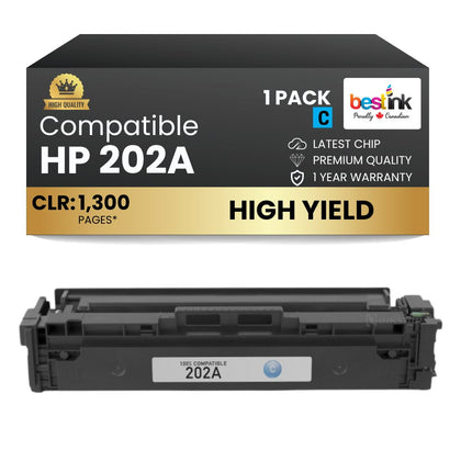 Compatible HP 202A CF501A Cyan Toner Cartridge