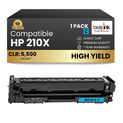 Compatible HP 210X W2100X Cyan Toner Cartridge High Yield 1 Pack