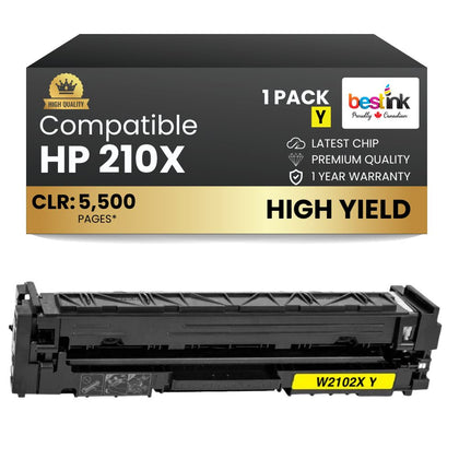 Compatible HP 210X W2100X Yellow Toner Cartridge High Yield 1 Pack