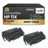 Compatible HP 11X Q6511X Black Toner Cartridge High Yield ( 2 Pack)