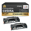 Compatible HP 05A CE505A Black Toner Cartridge (2 Pack)
