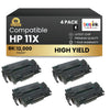 Compatible HP 11X Q6511X Black Toner Cartridge (4 Pack)