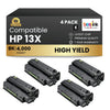 Compatible HP 13X Q2613X Black Toner Cartridge High Yield (4 Pack)