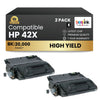 Compatible HP 42X Q5942X Black Toner Cartridge High Yield (2 Pack)