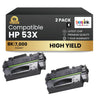 Compatible HP 53X Q7553X Black Toner Cartridge High Yield (2 Pack)