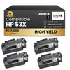 Compatible HP 53X Q7553X Black Toner Cartridge High Yield (4 Pack)