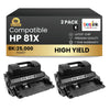 Compatible HP 81X CF281X Black Toner Cartridge High Yield (2 Pack)