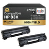 Compatible HP 83X CF283X Black Toner Cartridge High Yield (2 Pack)