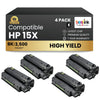 Compatible HP 15X C7115X Black Toner Cartridge (4 Pack)