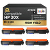 Compatible HP 30X CF230X Black Toner Cartridge High Yield With Chip (4 Pack)