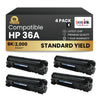 Compatible HP 36A CB436A Black Toner Cartridge (4 Pack)