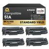 Compatible HP 51A Q7551A Black Toner Cartridge (4 Pack)