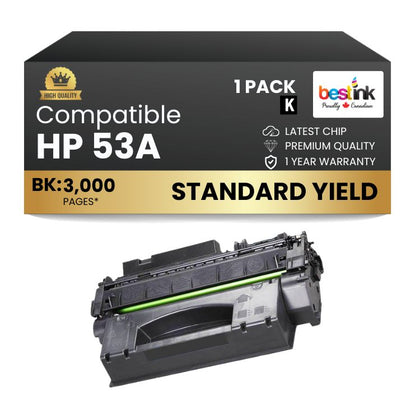 Compatible HP 53A Q7553A Black Toner Cartridge (1 Pack)