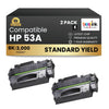 Compatible HP 53A Q7553A Black Toner Cartridge (2 Pack)