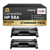 Compatible HP 58X CF258X Black Toner Cartridge High Yield - No Chip (2 Pack)