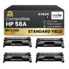 Compatible HP 58X CF258X Black Toner Cartridge High Yield - No Chip (4 Pack)
