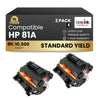 Compatible HP 81A CF281A Black Toner Cartridge (2 Pack)