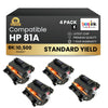Compatible HP 81A CF281A Black Toner Cartridge (4 Pack)