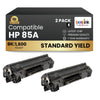 Compatible HP 85A CE285A Black Toner Cartridge (2 Pack)