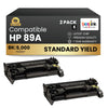 Compatible HP 89A CF289A Black Toner Cartridge - No Chip (2 Pack)