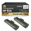Compatible HP 92A C4092A Black Toner Cartridge (2 Pack)