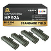 Compatible HP 92A C4092A Black Toner Cartridge (4 Pack)