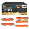 Compatible HP 130A Toner Cartridge Combo 2BK/C/M/Y (5 Pack)