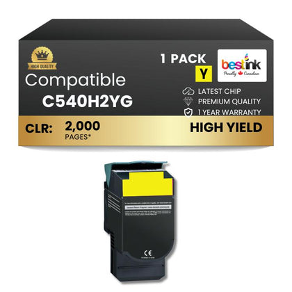 Compatible Lexmark  C540H2YG Yellow Toner Cartridge 1 Pack